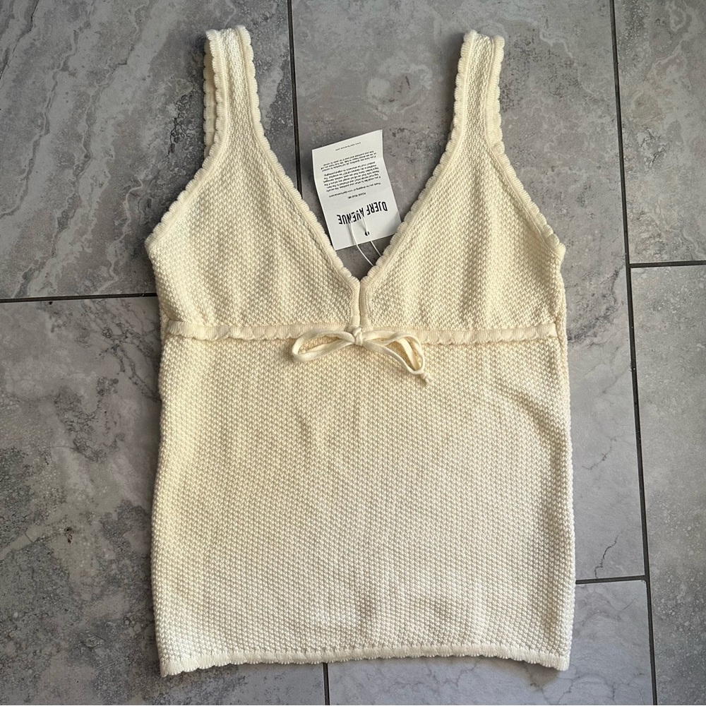 Djerf Avenue Amorini Tank Top Cream NWT
